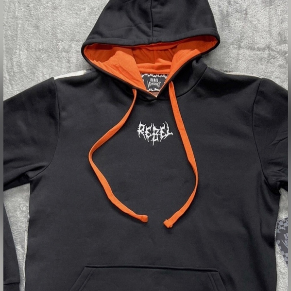 Black and Orange Rebel Minds Hoodie